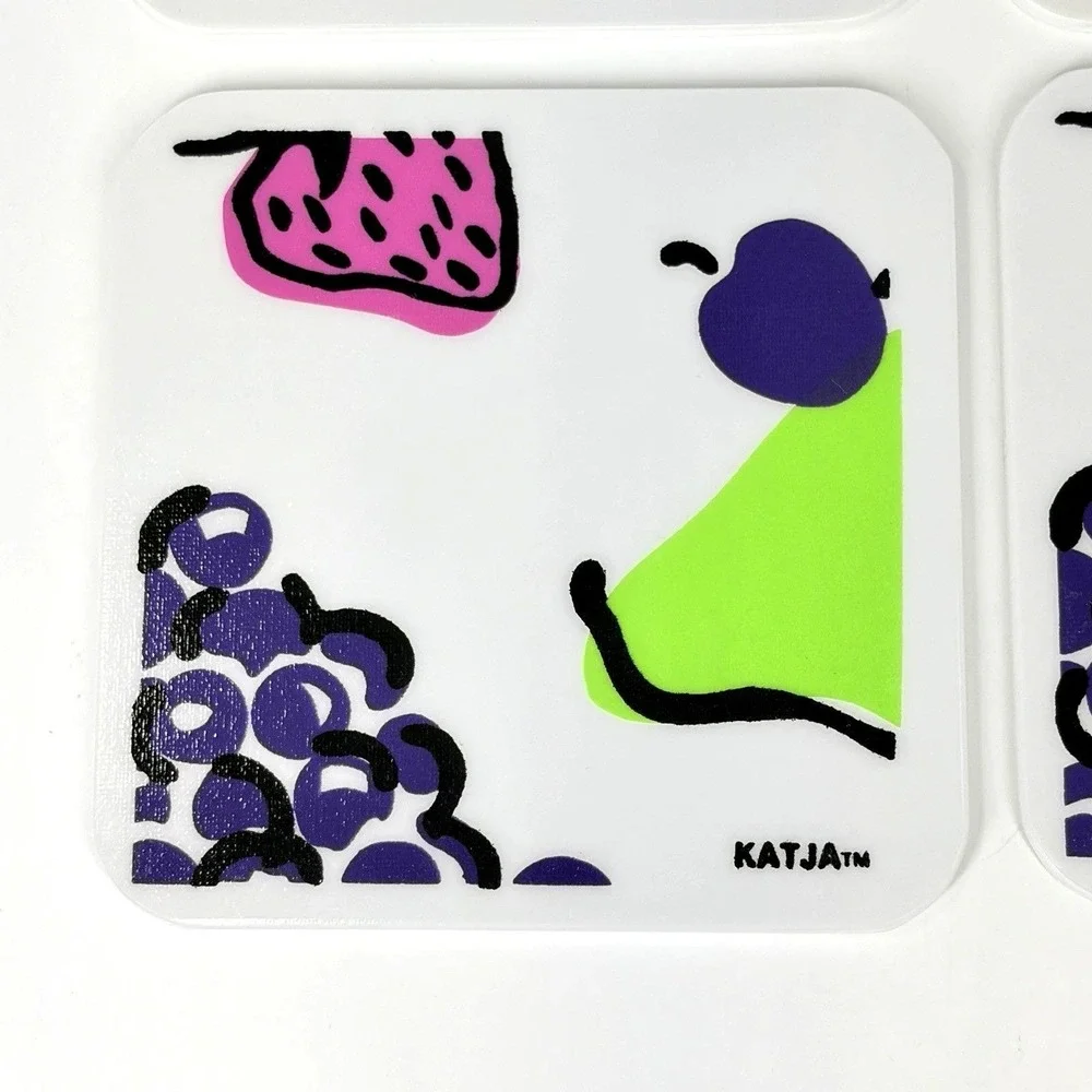Vintage Katja Shelton Ware Abstract Fruit Coaster Set of 4 USA